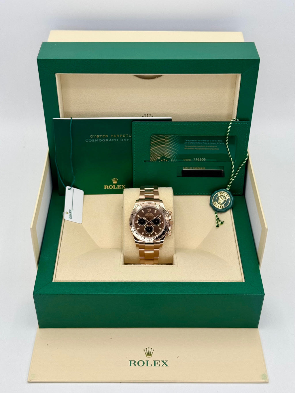 2021 Rolex Daytona 40mm 116505 Rose Gold Chocolate Dial