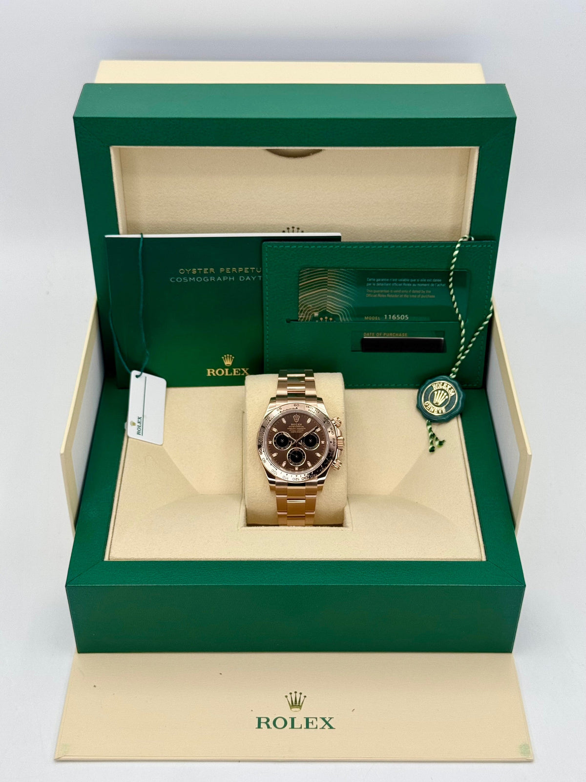 2021 Rolex Daytona 40mm 116505 Rose Gold Chocolate Dial