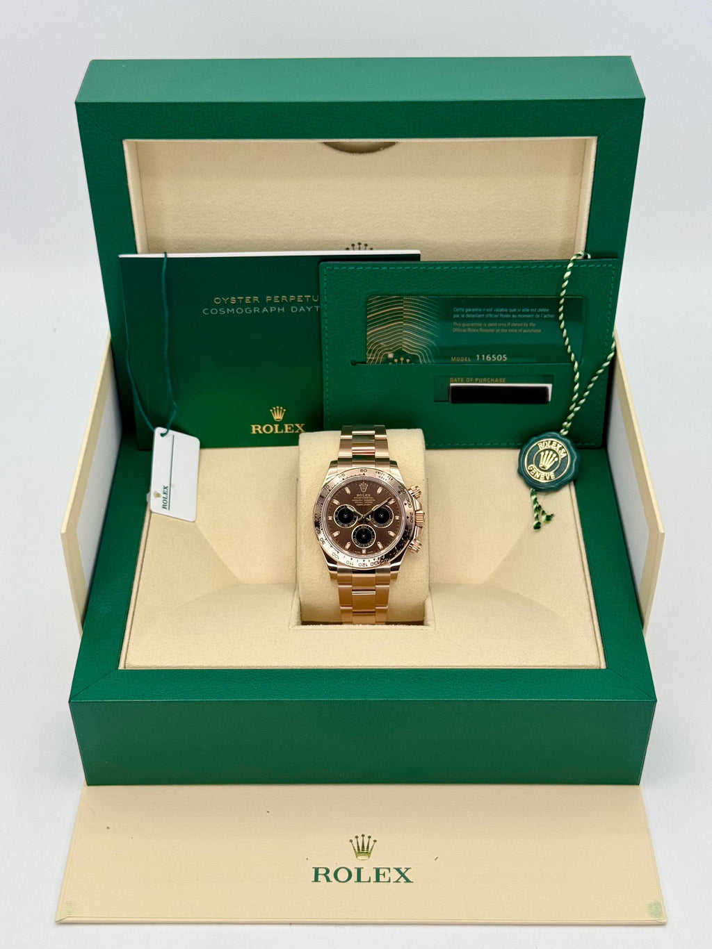 2021 Rolex Daytona 40mm 116505 Rose Gold Chocolate Dial