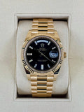 NEW 2025 Rolex Day-Date 40mm 228238 Black Diamond Baguette Dial