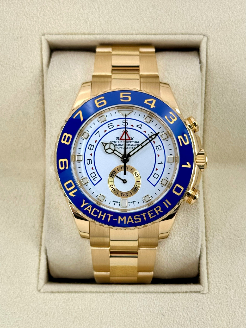 2022 Rolex Yacht-Master II 44mm 116688 18K Yellow Gold White Dial