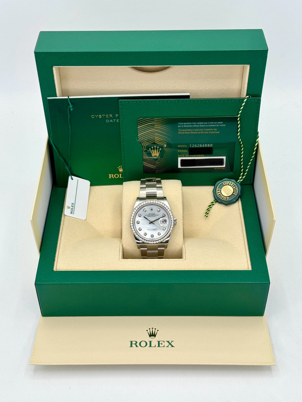 NEW 2024 Rolex Datejust 36mm 126284RBR MOP Diamond Dial