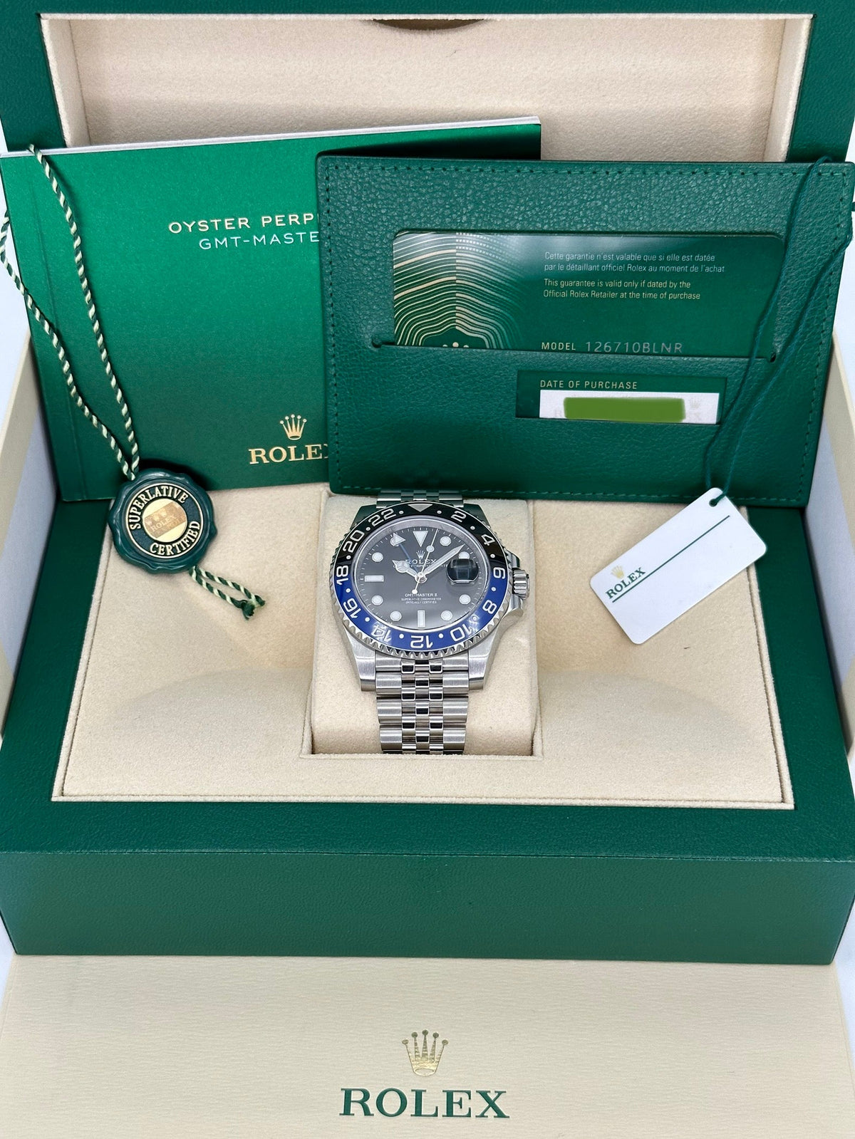 2023 Rolex GMT-Master II "Batgirl" 40mm 126710BLNR Jubilee Black Dial