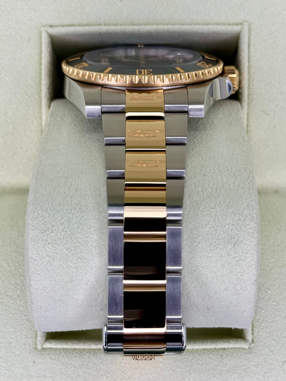 2015 Rolex Submariner 40mm 116613N Two-Tone Black Serti Diamond Dial