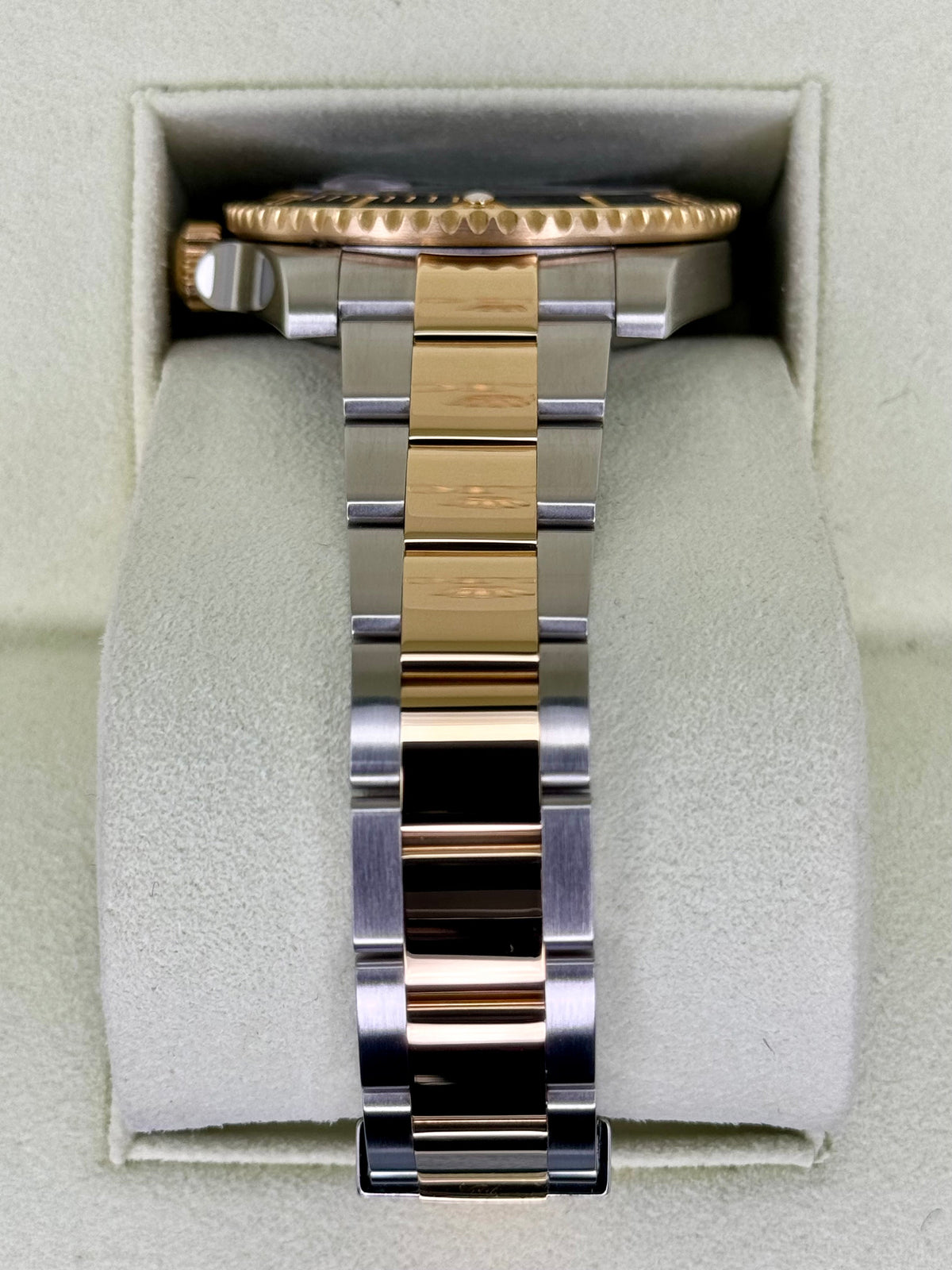 2015 Rolex Submariner 40mm 116613N Two-Tone Black Serti Diamond Dial