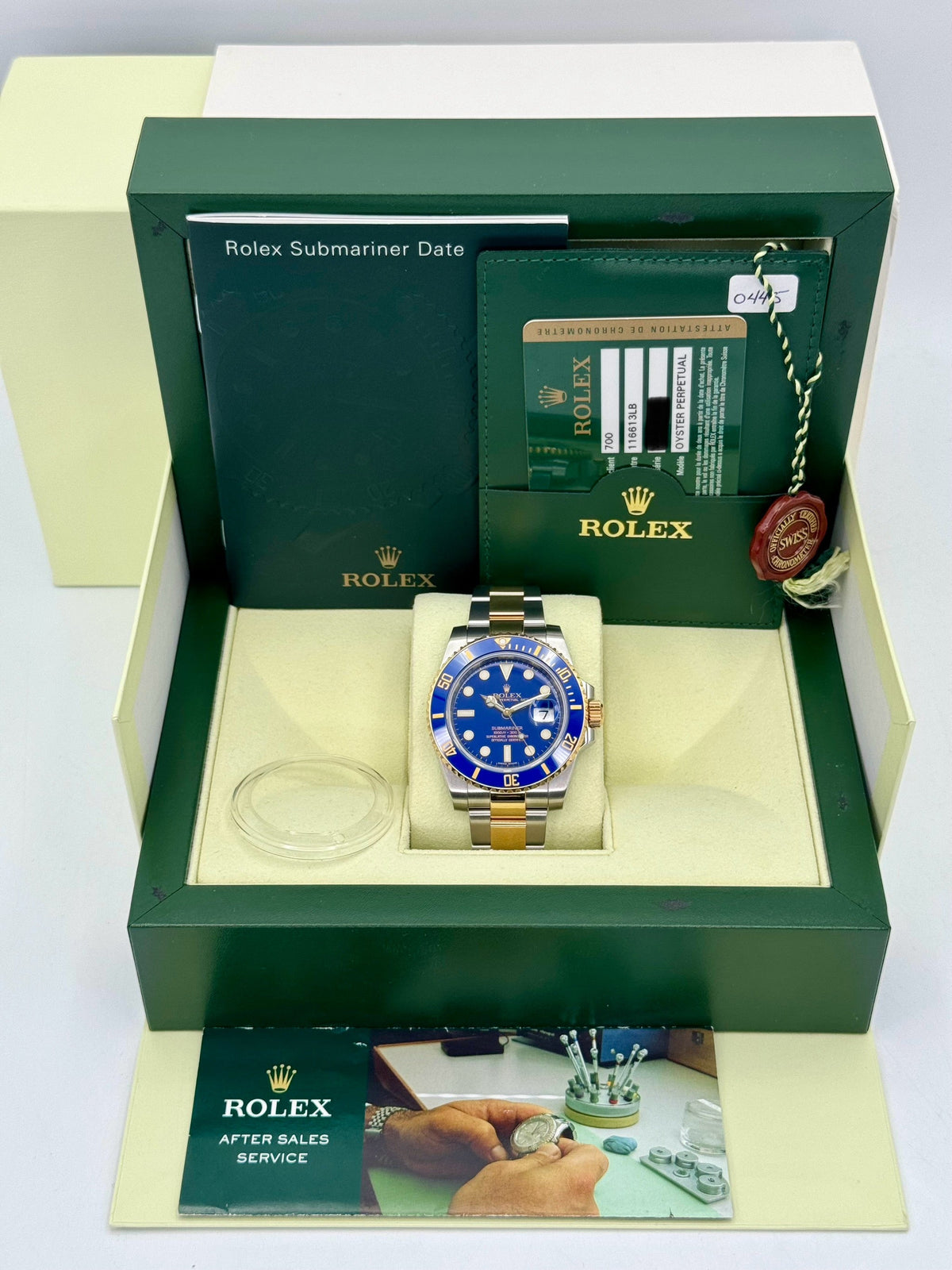 2010 Rolex Submariner "Bluesy" 40mm 116613LB Two-Tone Flat Blue Dial