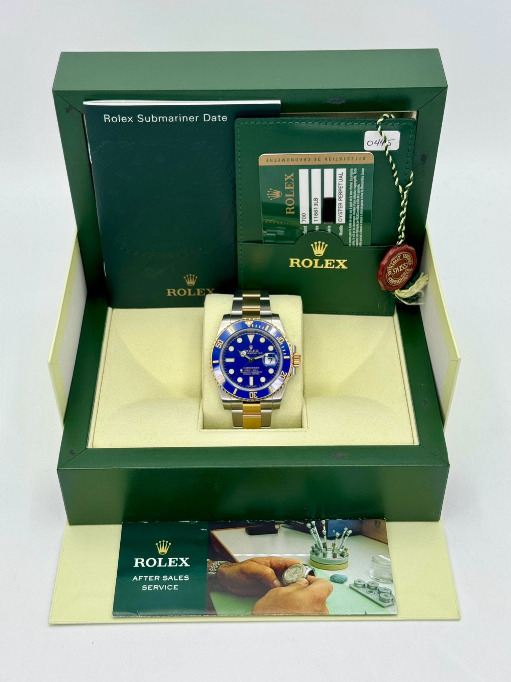 2010 Rolex Submariner "Bluesy" 40mm 116613LB Two-Tone Flat Blue Dial