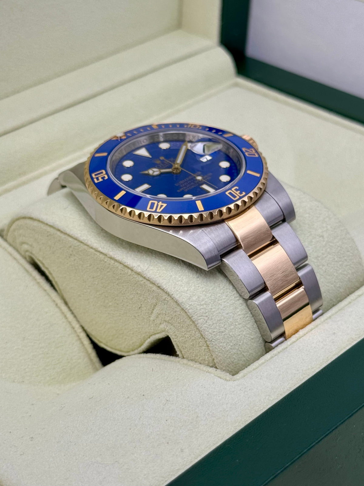 2010 Rolex Submariner "Bluesy" 40mm 116613LB Two-Tone Flat Blue Dial