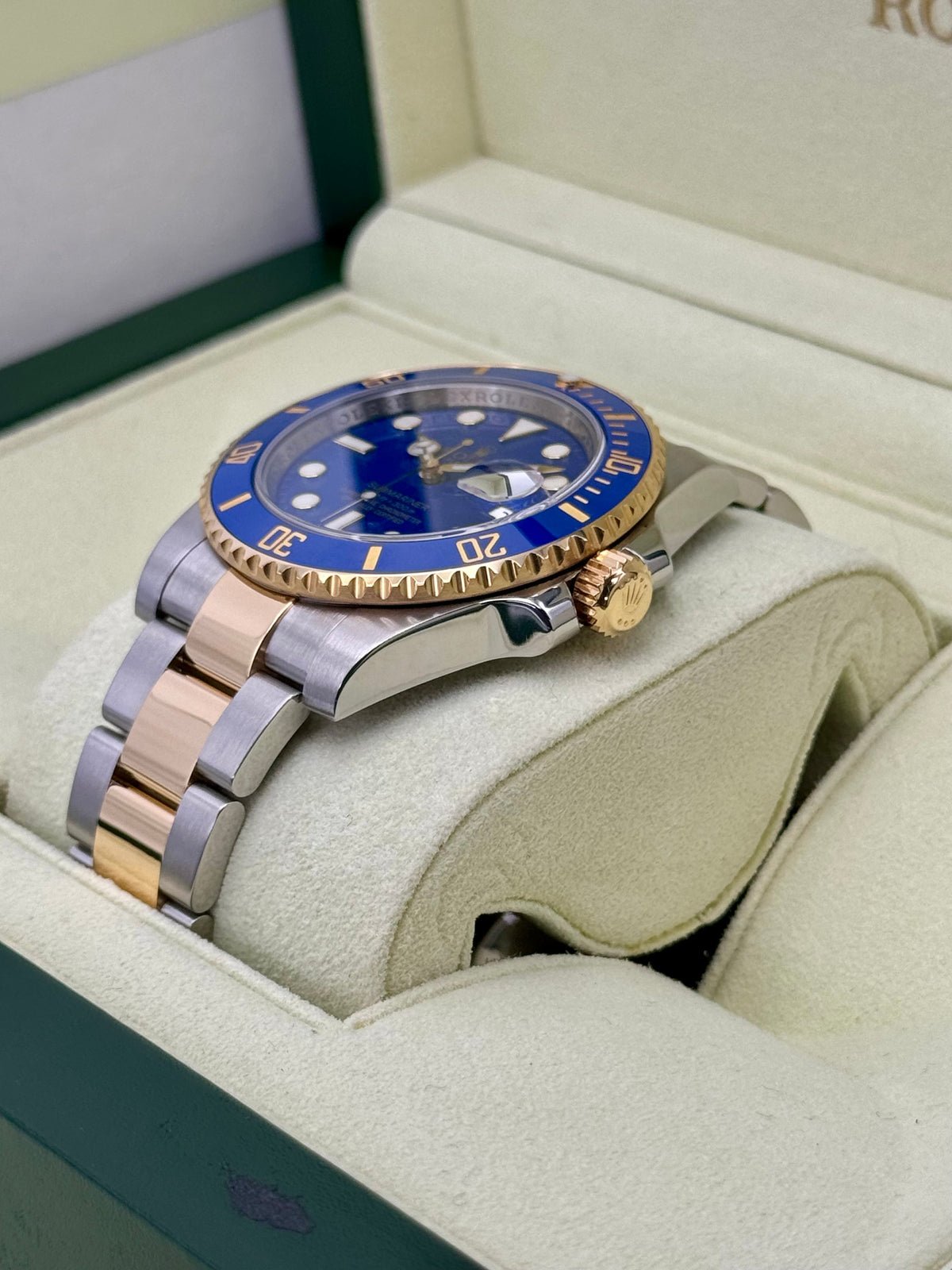 2010 Rolex Submariner "Bluesy" 40mm 116613LB Two-Tone Flat Blue Dial