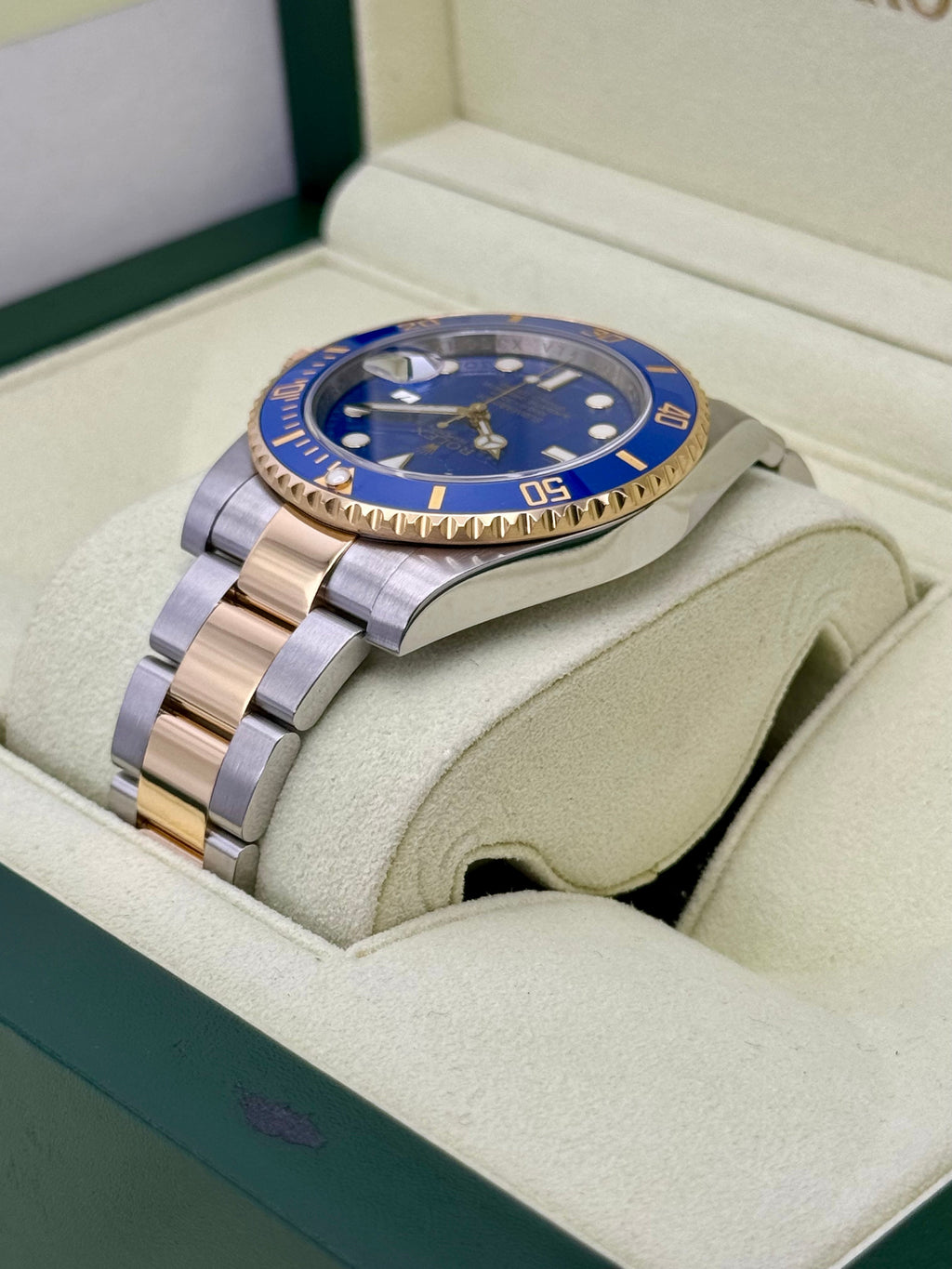2010 Rolex Submariner "Bluesy" 40mm 116613LB Two-Tone Flat Blue Dial