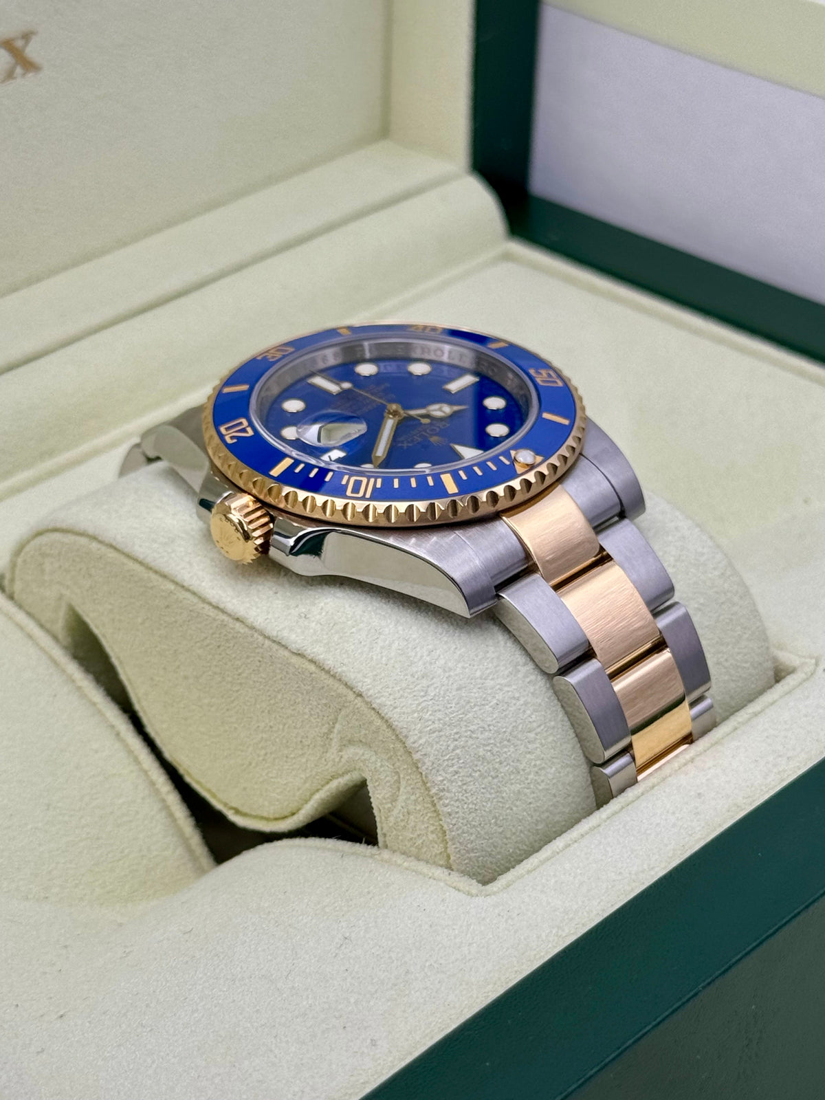 2010 Rolex Submariner "Bluesy" 40mm 116613LB Two-Tone Flat Blue Dial