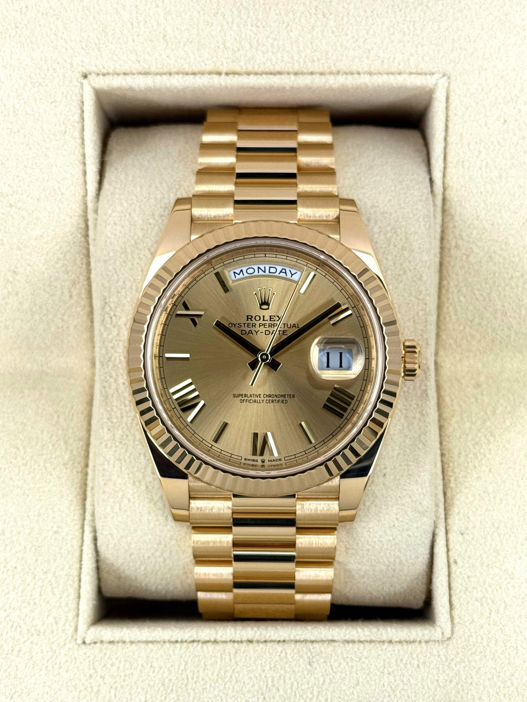 2022 Rolex Day-Date 40mm 228238 Presidential Champagne Dial