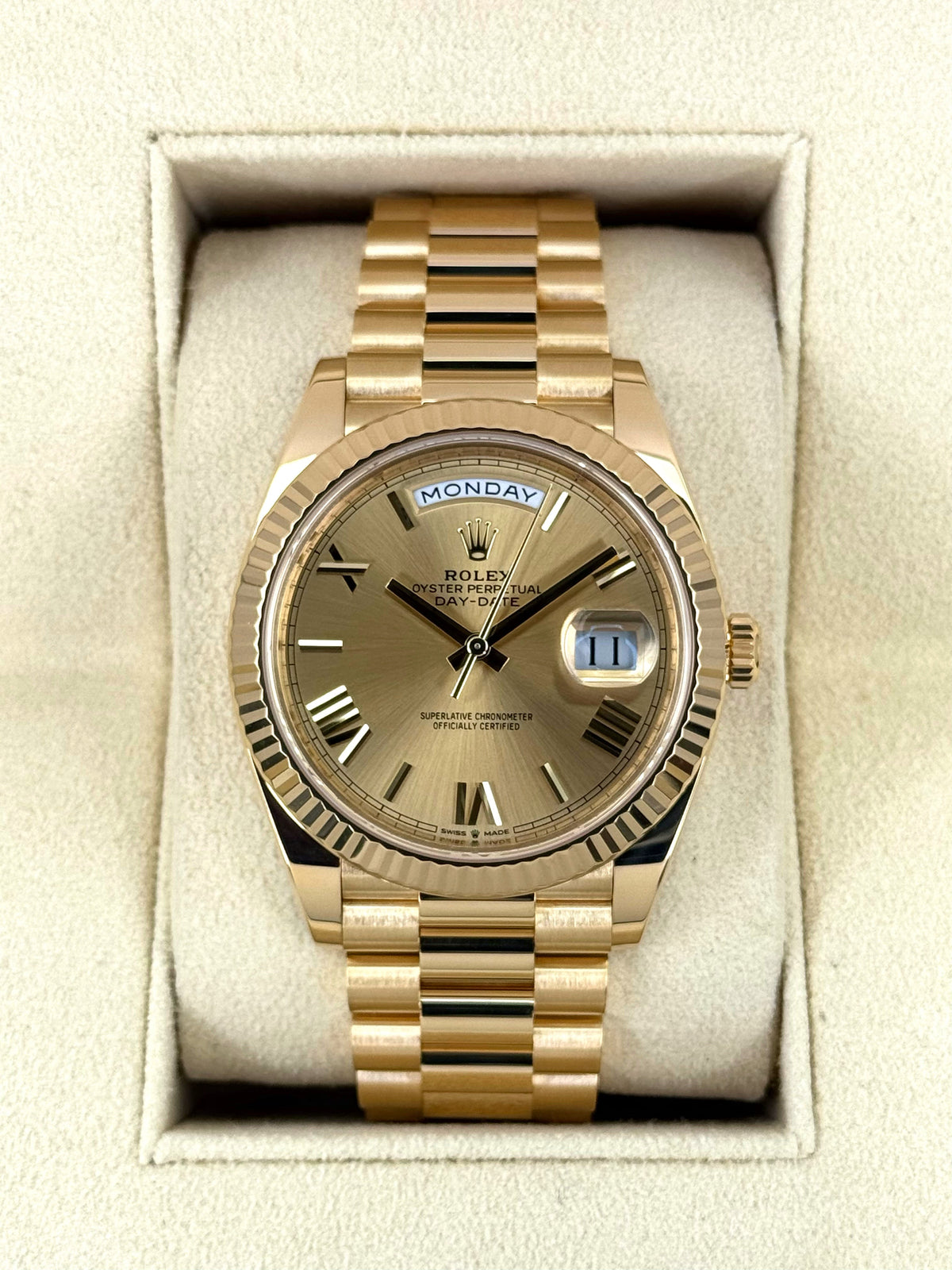 2022 Rolex Day-Date 40mm 228238 Presidential Champagne Dial