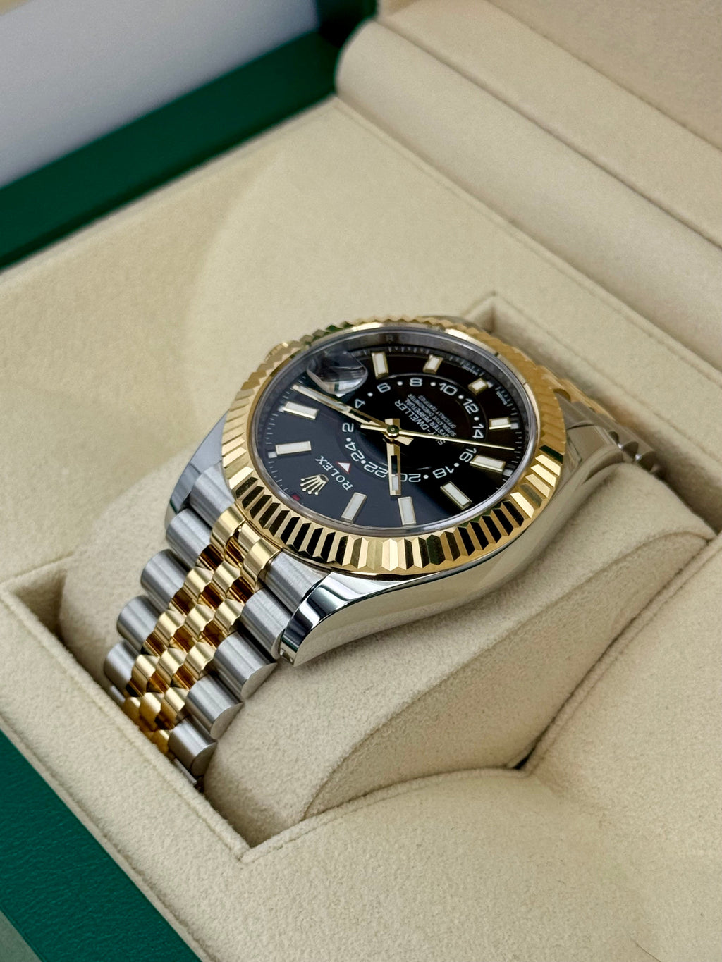 2023 Rolex Sky-Dweller 42mm 326933 Two-Tone Jubilee Black Dial
