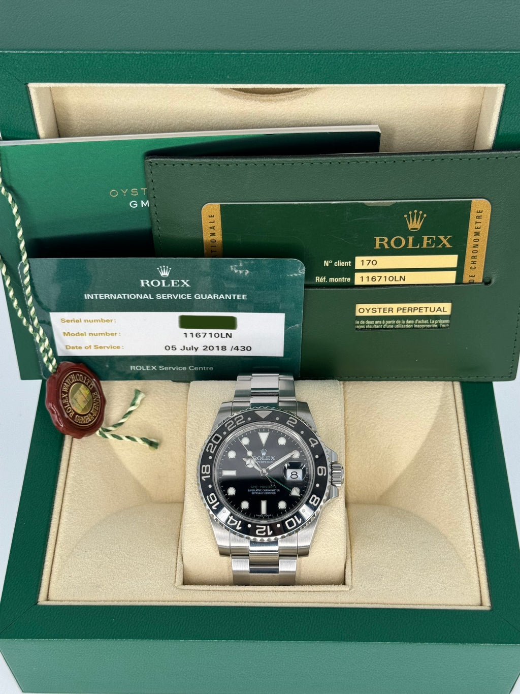 2013 Rolex GMT-Master II 40mm 116710LN Stainless Steel Black Dial