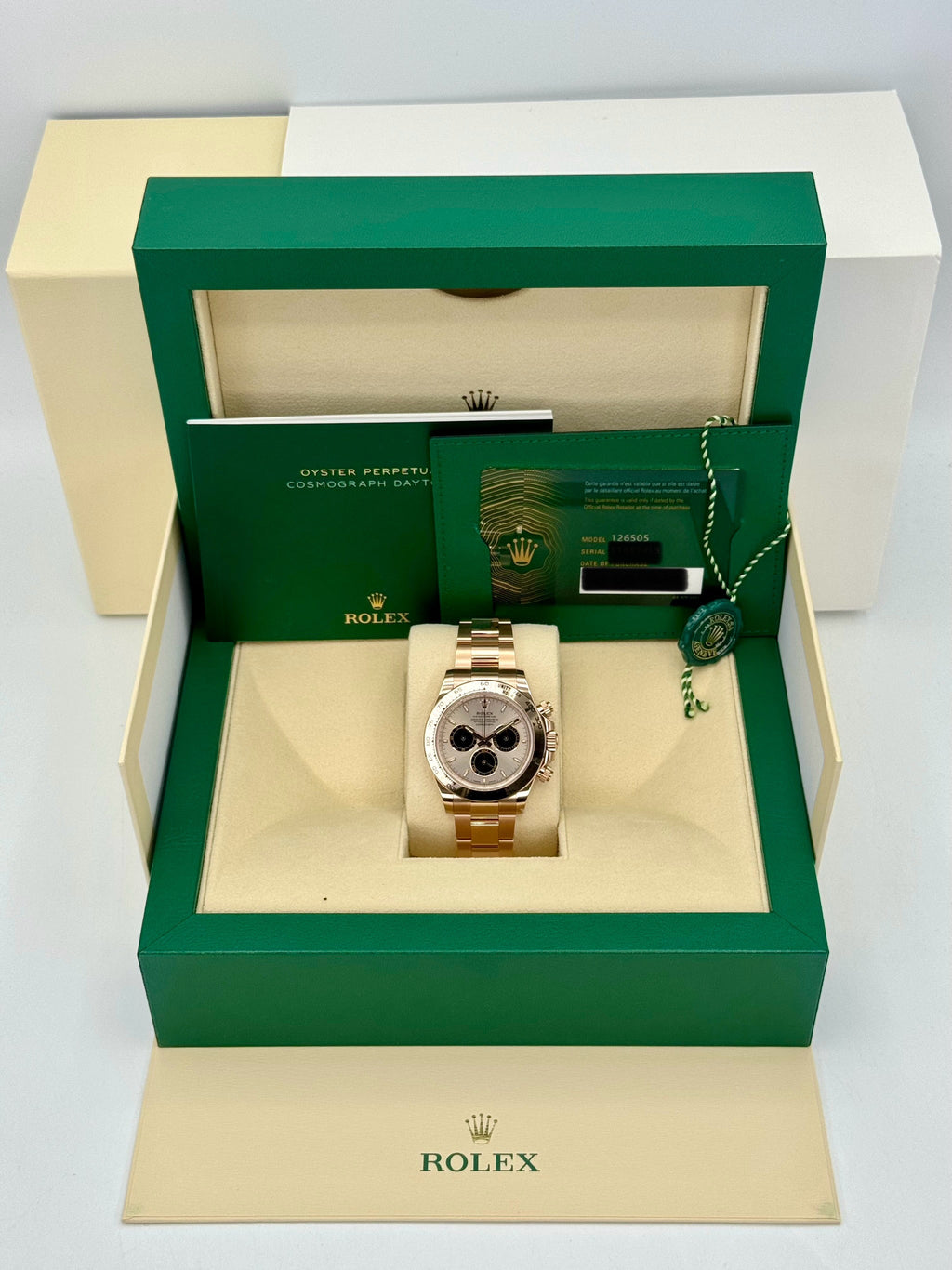 NEW 2025 Rolex Daytona 40mm 126505 Rose Gold Sundust Dial