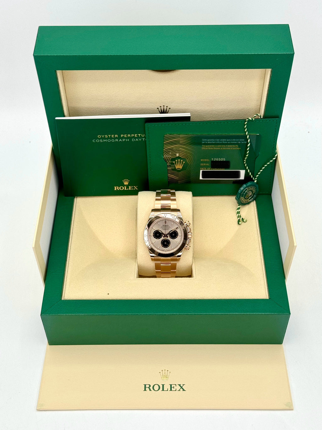 NEW 2025 Rolex Daytona 40mm 126505 Rose Gold Sundust Dial