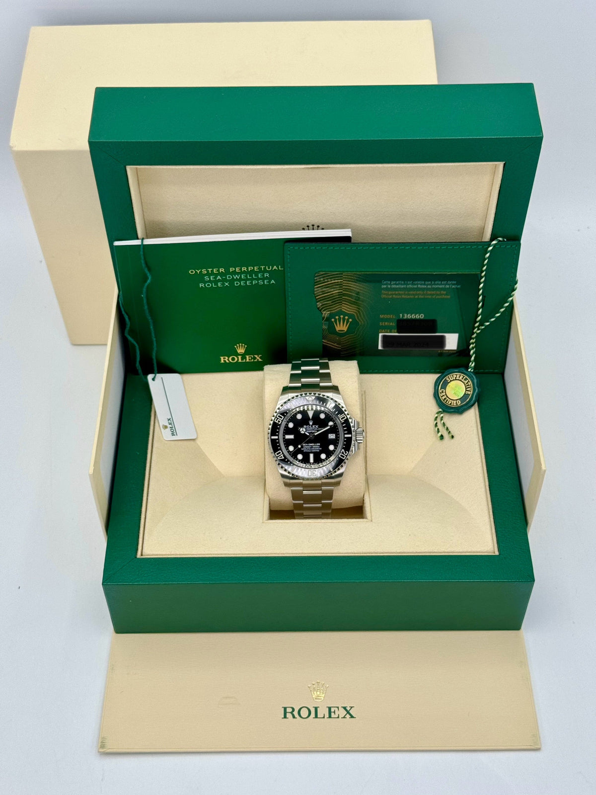2024 Rolex Deepsea 44mm 136660 Stainless Steel Black Dial