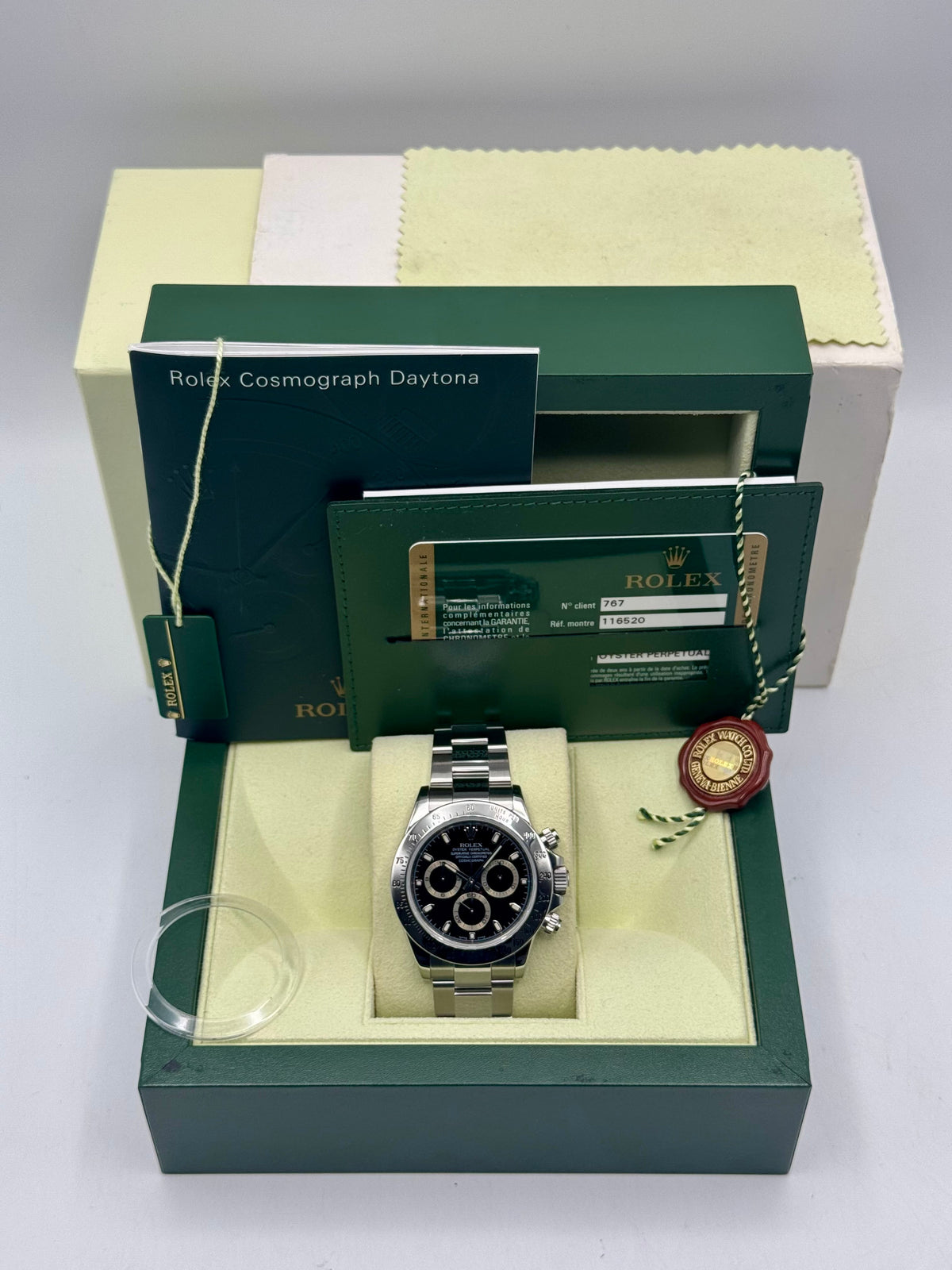 2009 Rolex Daytona 40mm 116520 Stainless Steel Black Dial