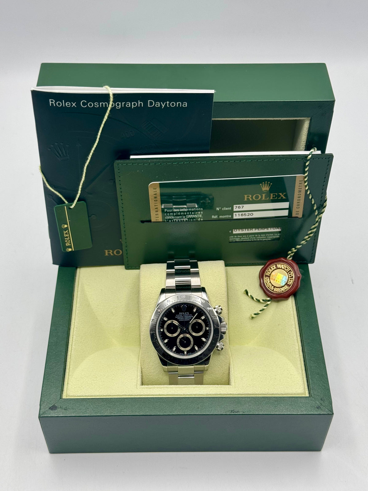 2009 Rolex Daytona 40mm 116520 Stainless Steel Black Dial