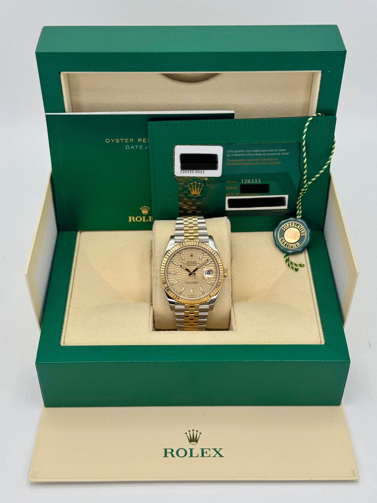 2022 Rolex Datejust 41mm 126333 Two-Tone Jubilee Champagne Motif Dial