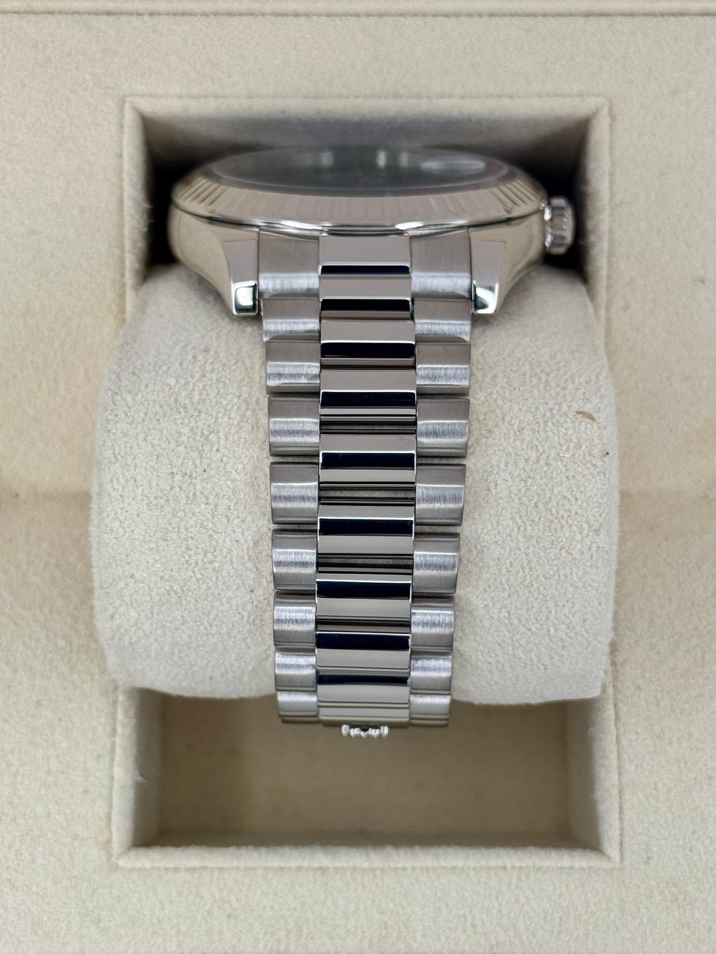 2015 Rolex Day-Date II 41mm 218239 White Gold Presidential Black Dial