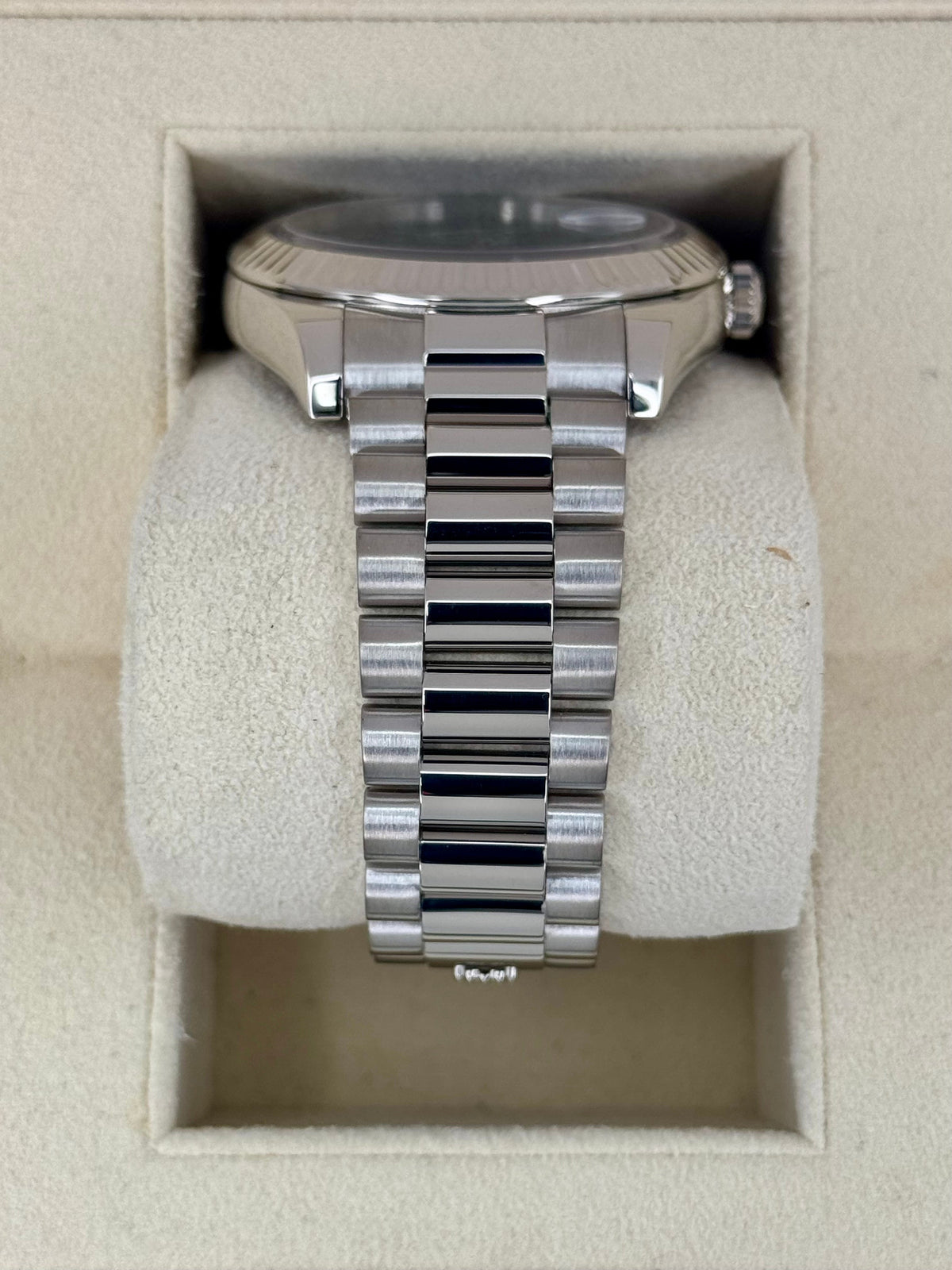 2015 Rolex Day-Date II 41mm 218239 White Gold Presidential Black Dial