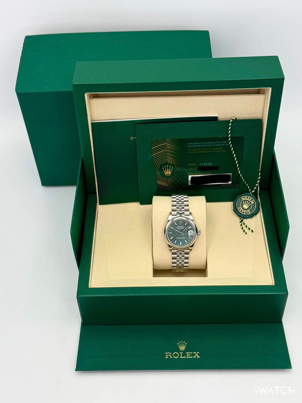NEW 2026 Rolex Datejust 31mm 278240 Stainless Steel Jubilee Mint Green Dial