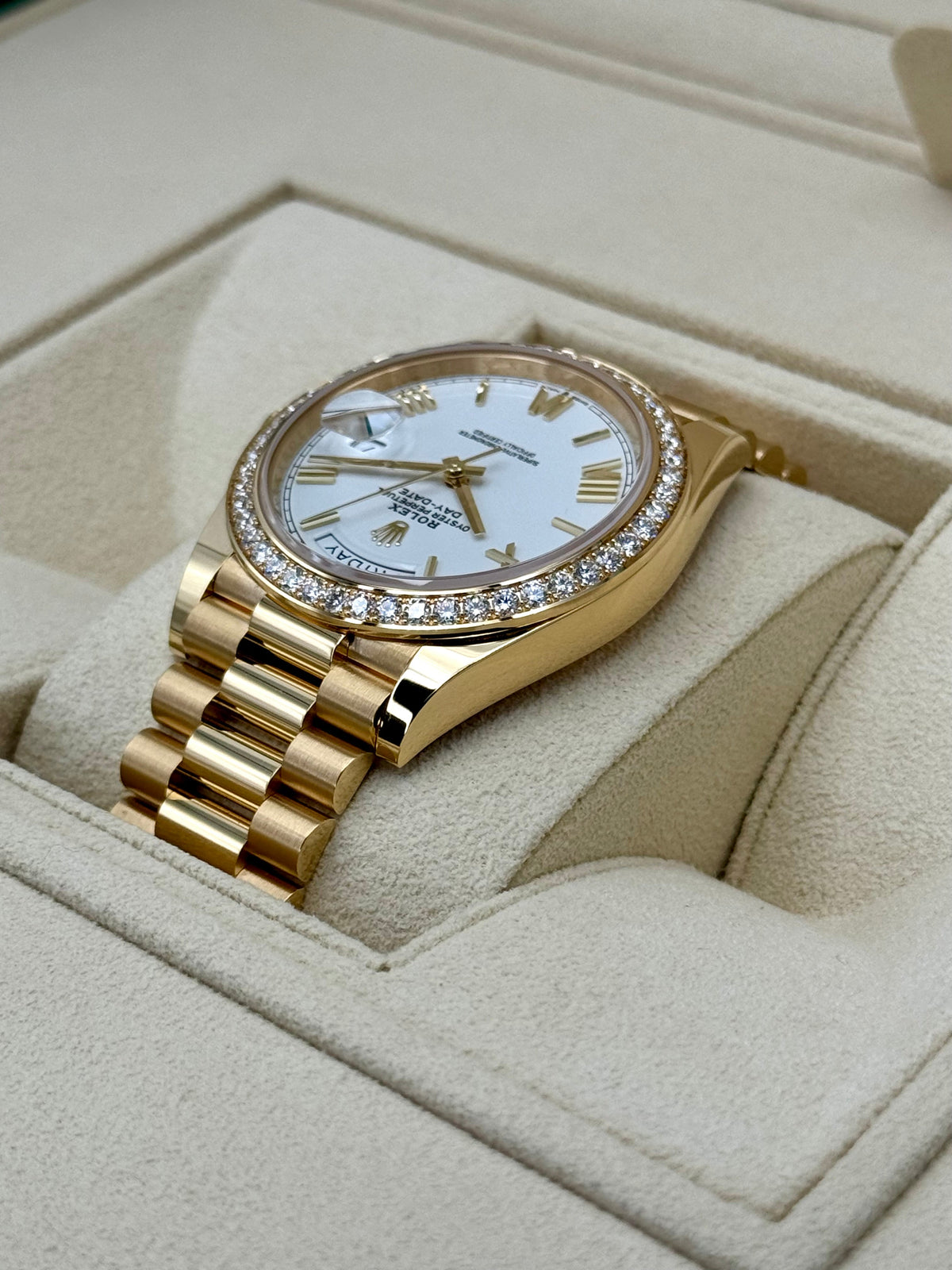 New 2024 Rolex Day-Date 40mm 228348RBR Presidential White Dial