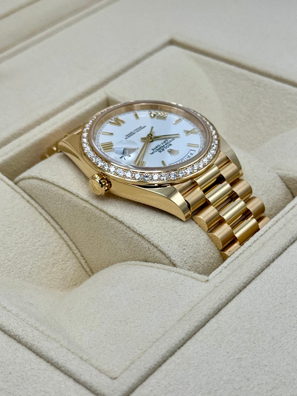 New 2024 Rolex Day-Date 40mm 228348RBR Presidential White Dial