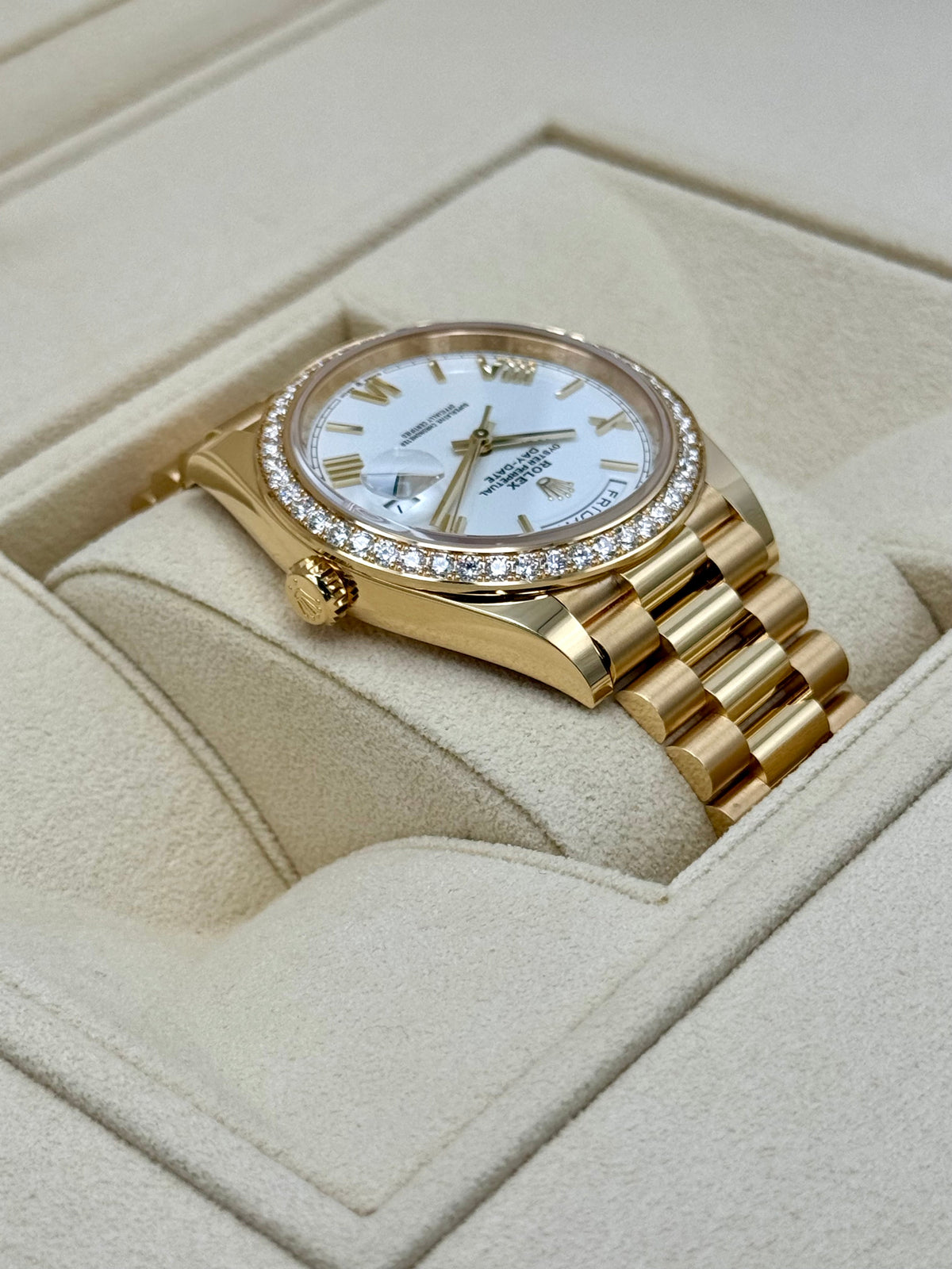 New 2024 Rolex Day-Date 40mm 228348RBR Presidential White Dial