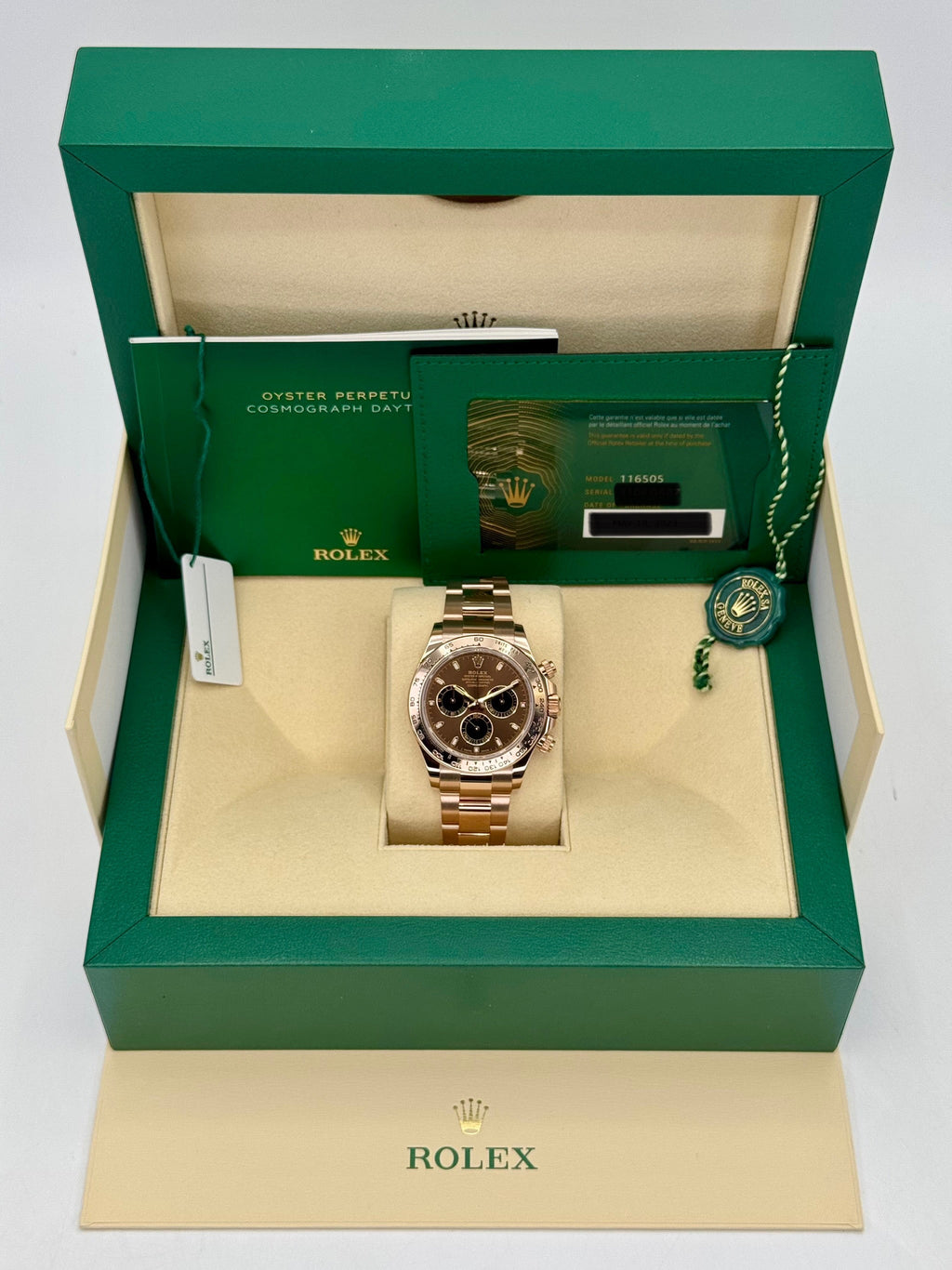 2023 Rolex Daytona 40mm 116505 Rose Gold Chocolate Dial