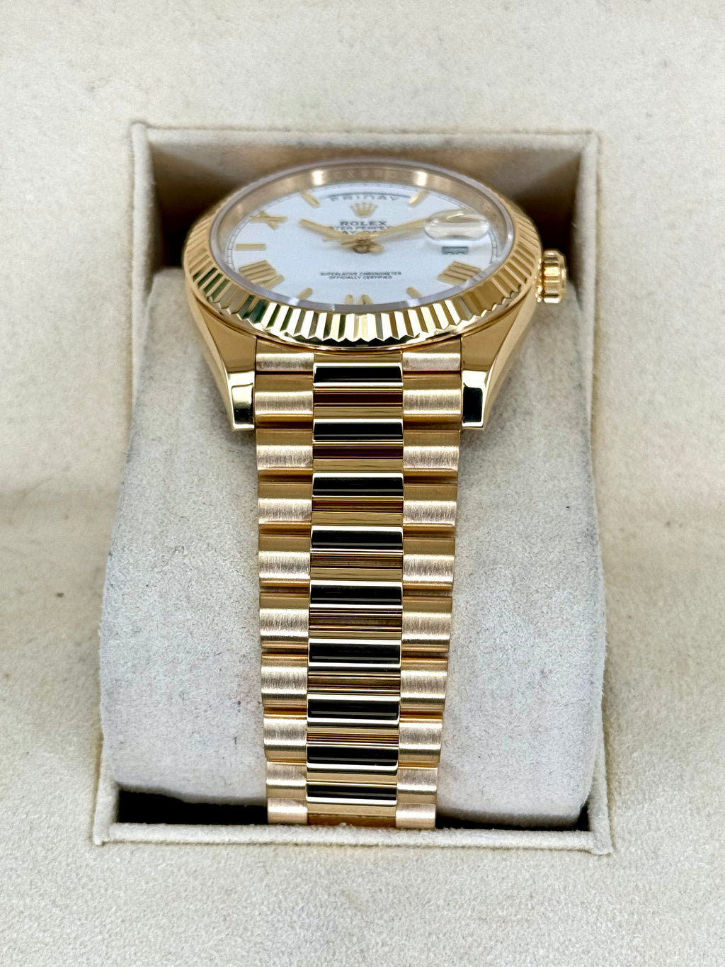 2021 Rolex Day-Date 40mm 228238 Presidential White Dial