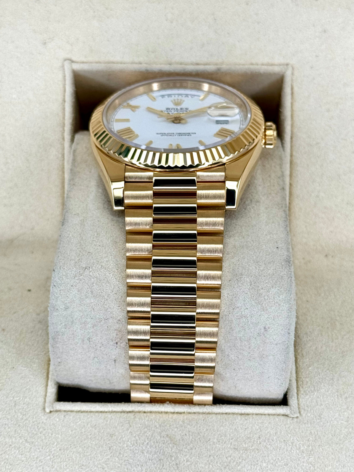 2021 Rolex Day-Date 40mm 228238 Presidential White Dial