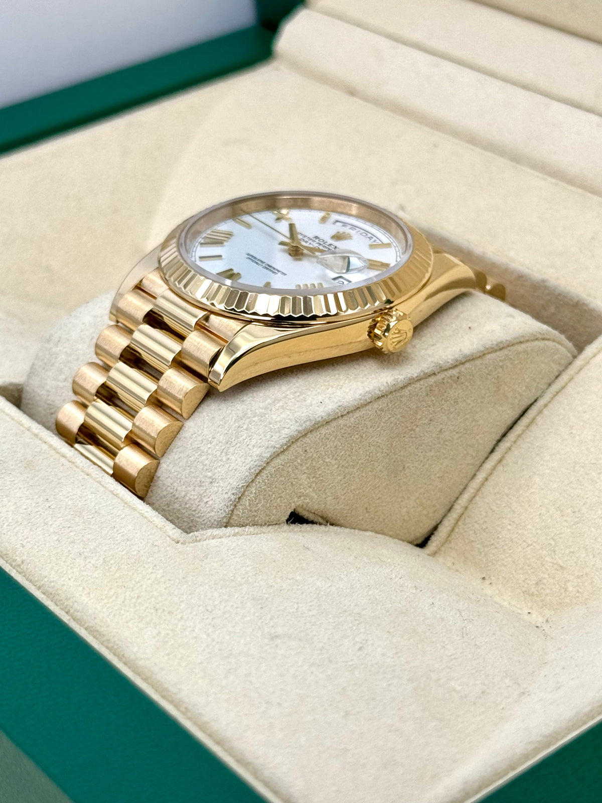 2021 Rolex Day-Date 40mm 228238 Presidential White Dial