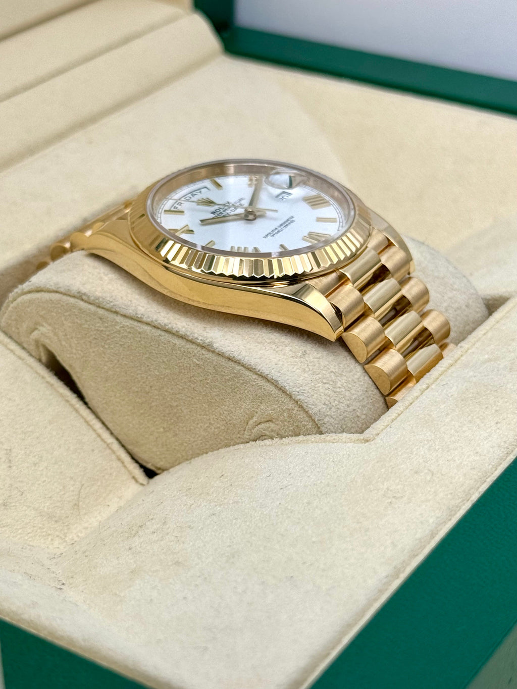 2021 Rolex Day-Date 40mm 228238 Presidential White Dial