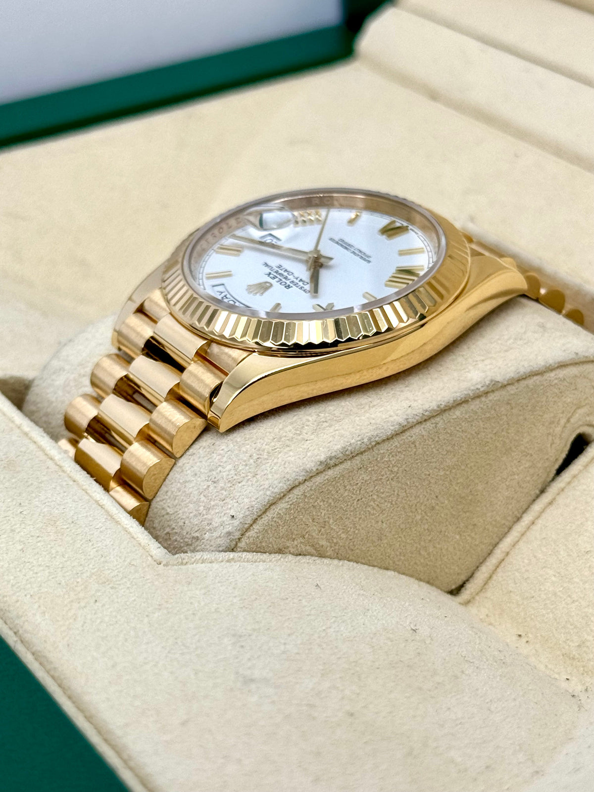 2021 Rolex Day-Date 40mm 228238 Presidential White Dial