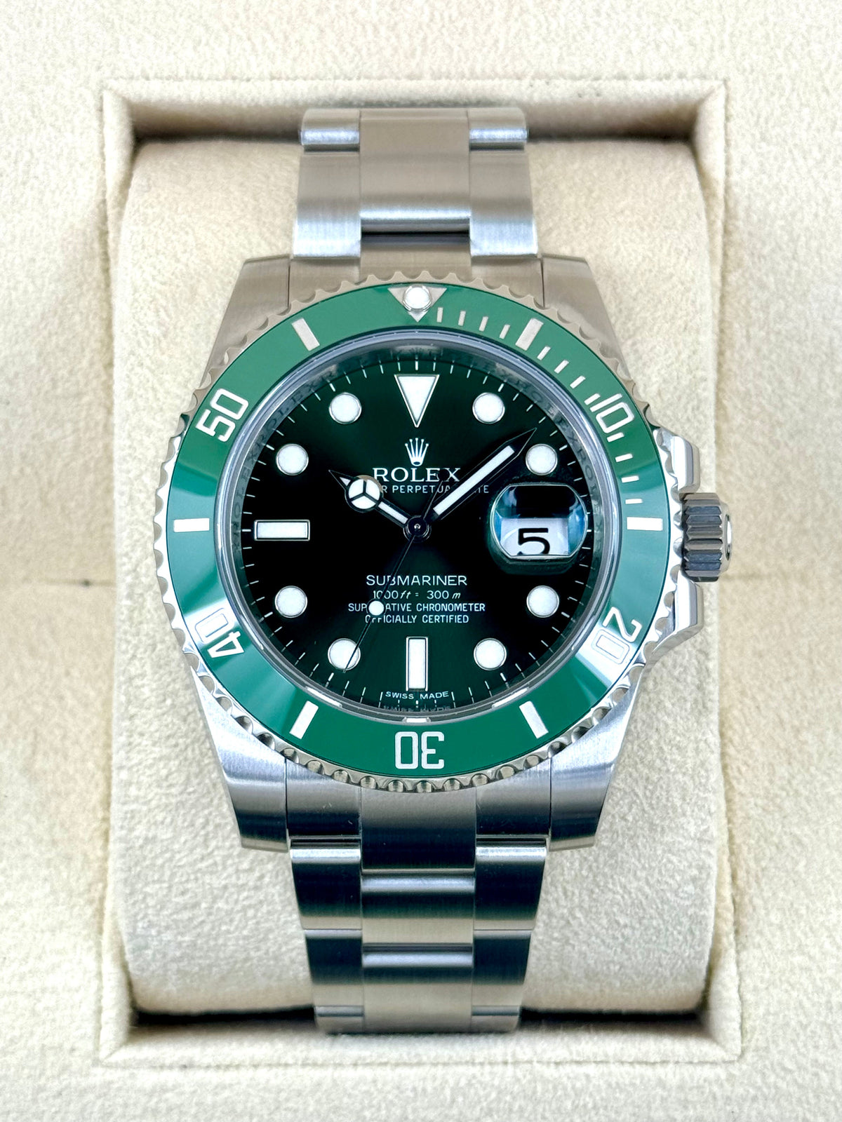 2011 Rolex Submariner "Hulk" 40mm 116610LV Green Dial