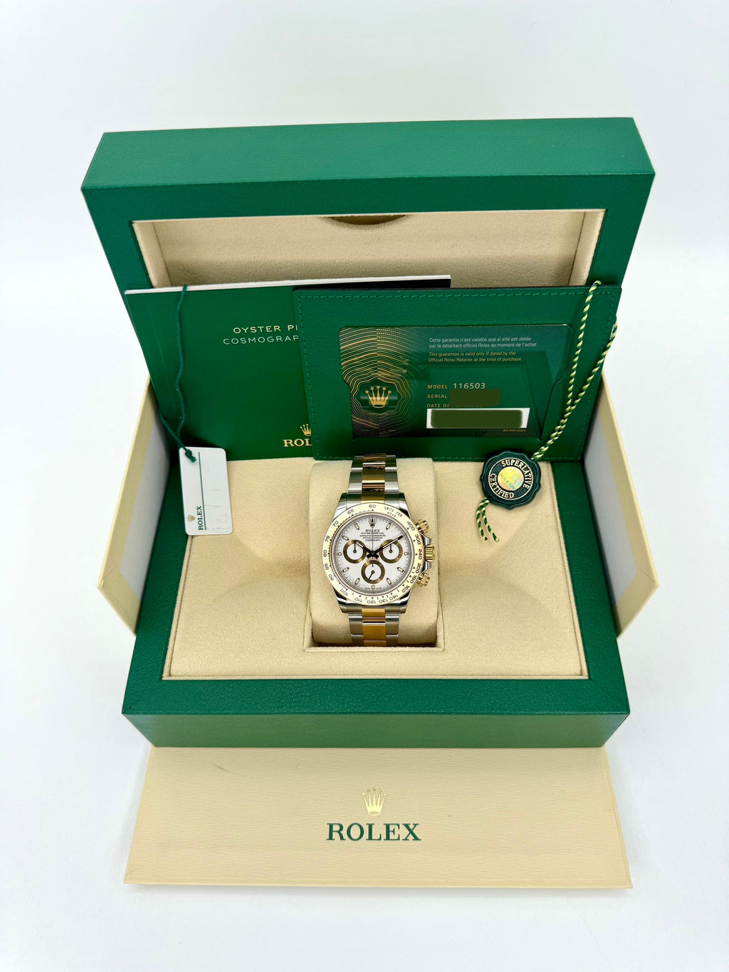 2023 Rolex Daytona 40mm 116503 Two-Tone White Dial