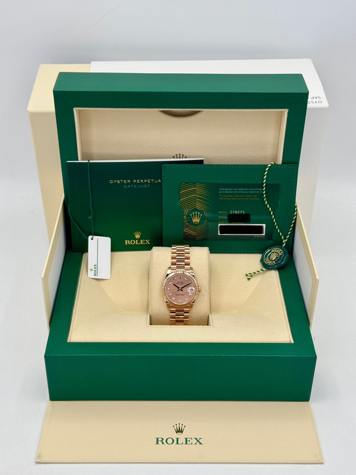 Rolex Datejust 31mm 278275 Rose Gold Rose Diamond Dial