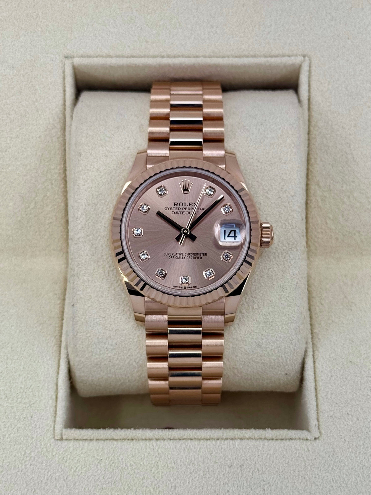 Rolex Datejust 31mm 278275 Rose Gold Rose Diamond Dial