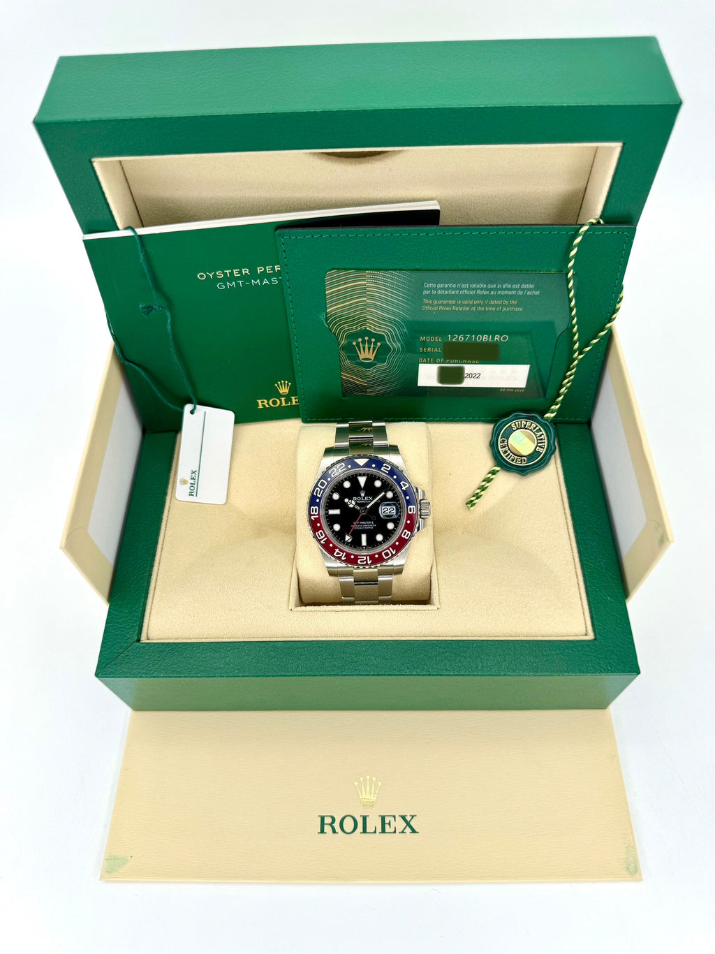 NEW 2022 GMT-Master II “Pepsi” 40mm 126710BLRO Oyster