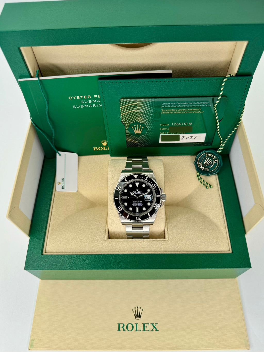 2021 Rolex Submariner 41mm 126610LN Stainless Steel Black Dial