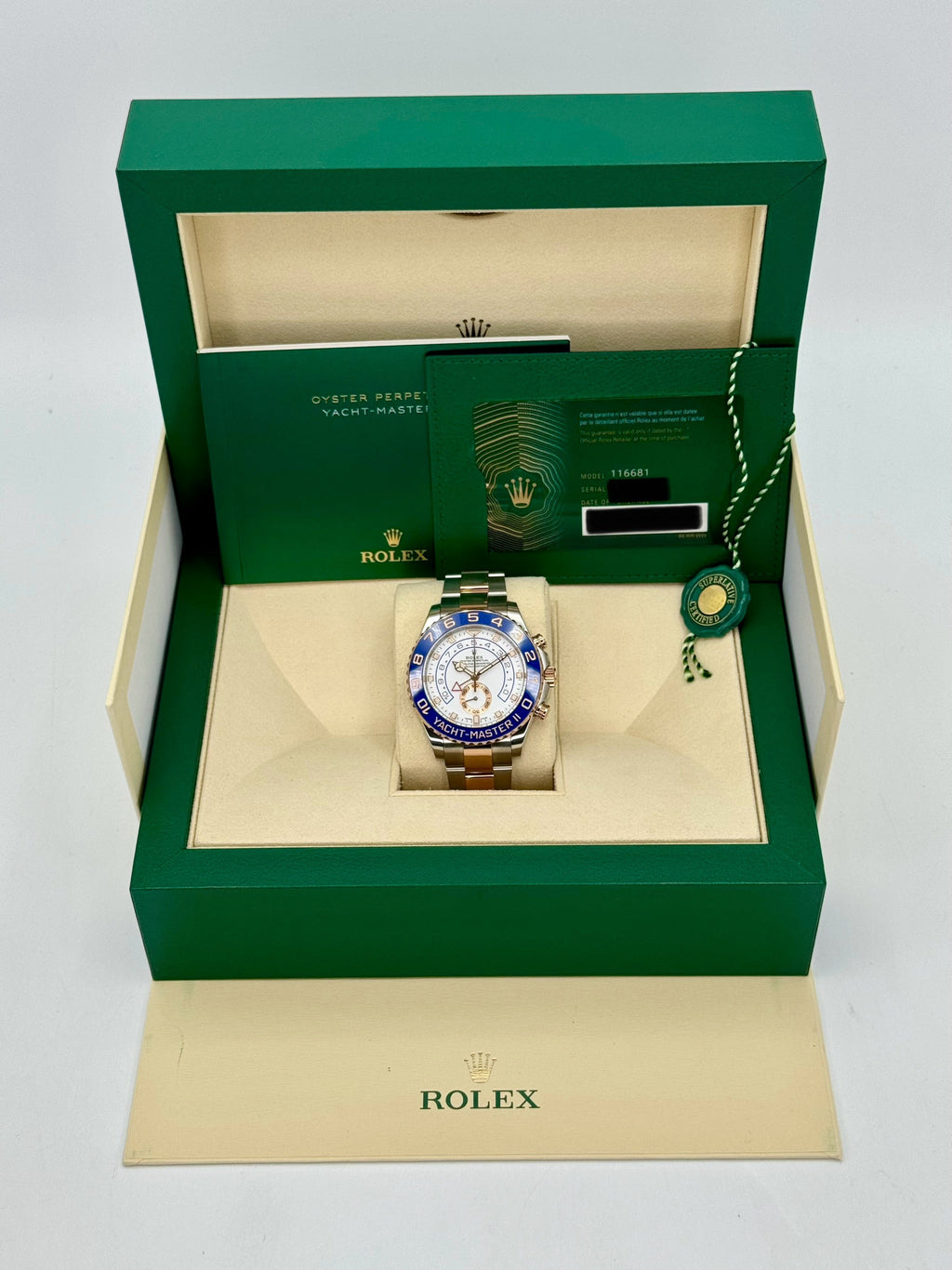 2021 Rolex Yacht-Master II 44mm 116681 Two-Tone White Dial