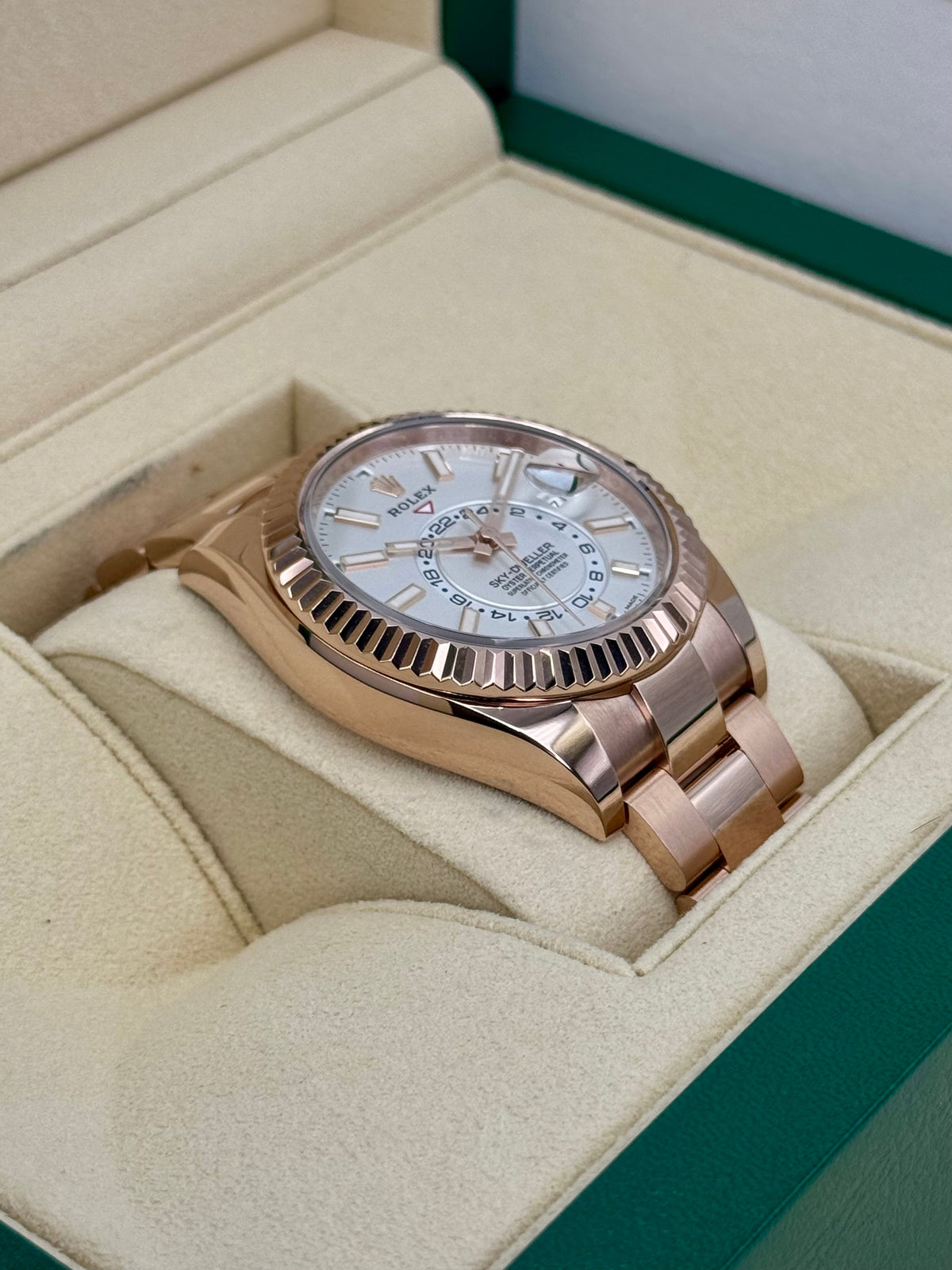 2023 Rolex Sky-Dweller 42mm 326935 Rose Gold White Dial