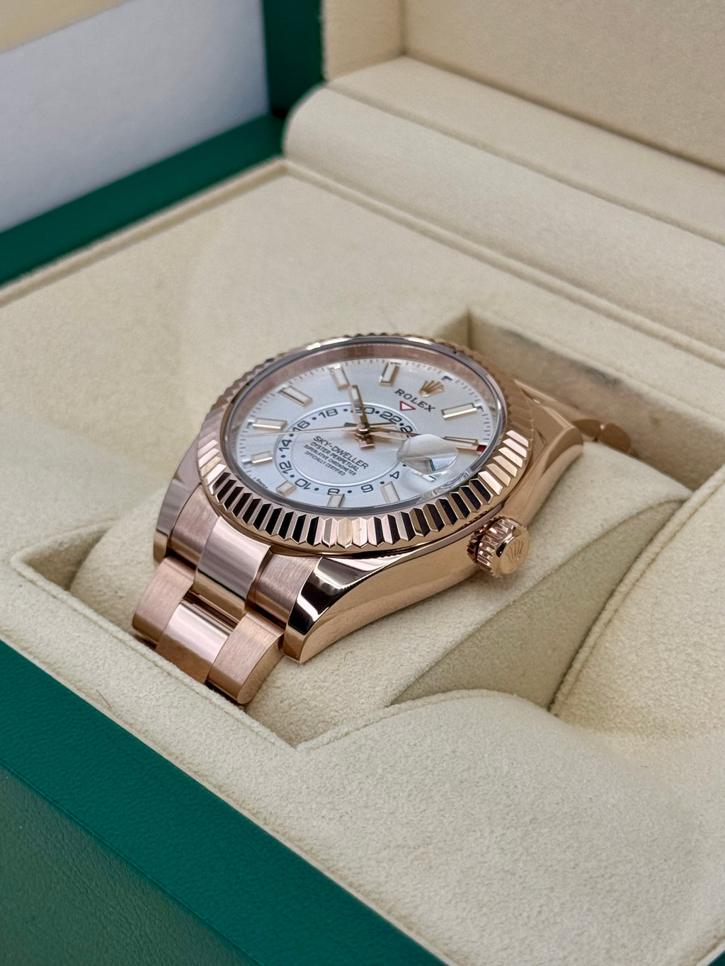 2023 Rolex Sky-Dweller 42mm 326935 Rose Gold White Dial