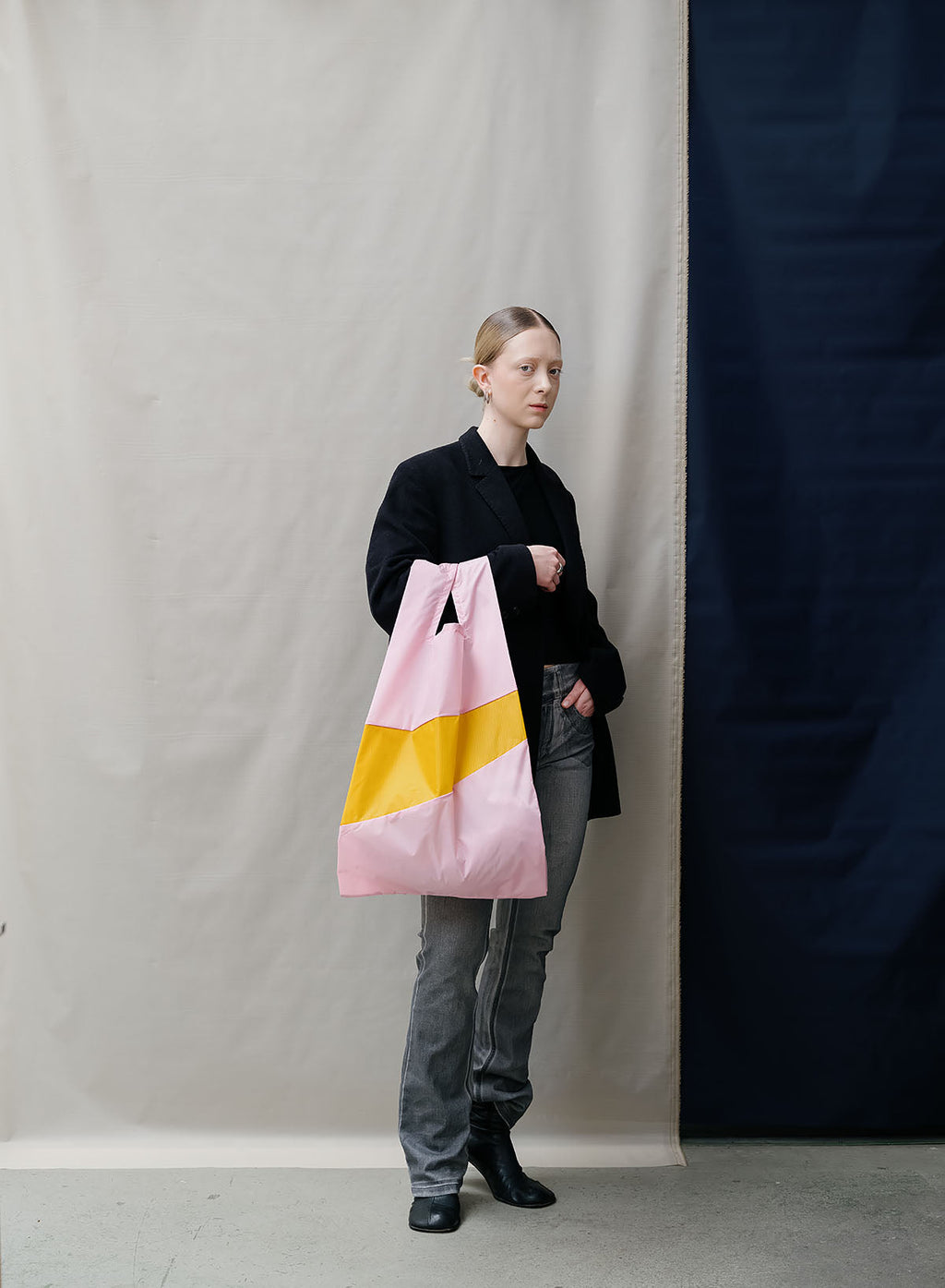 The New Shopping Bag Pale Pink & Lino Large