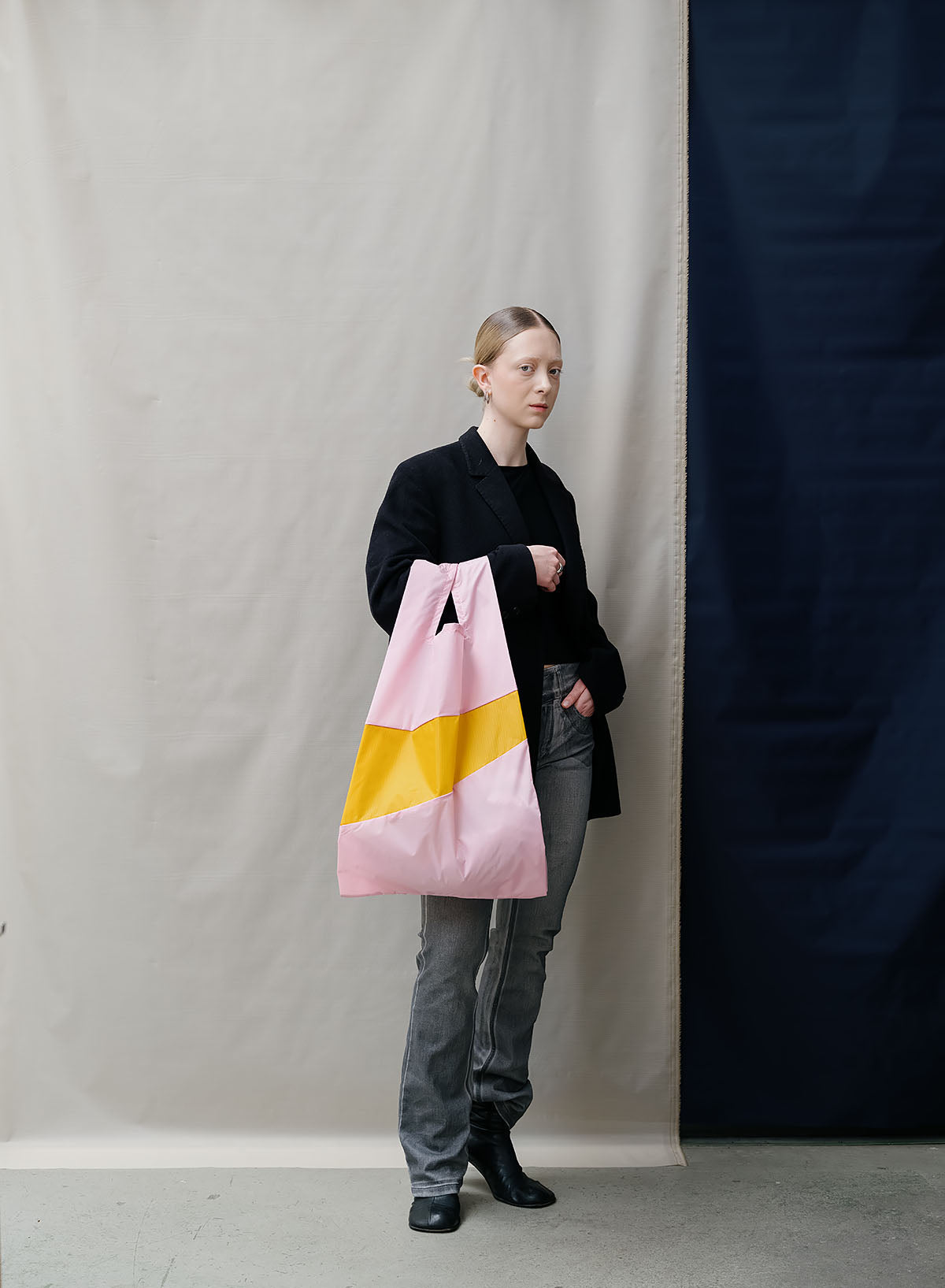 The New Shopping Bag Pale Pink & Lino Large