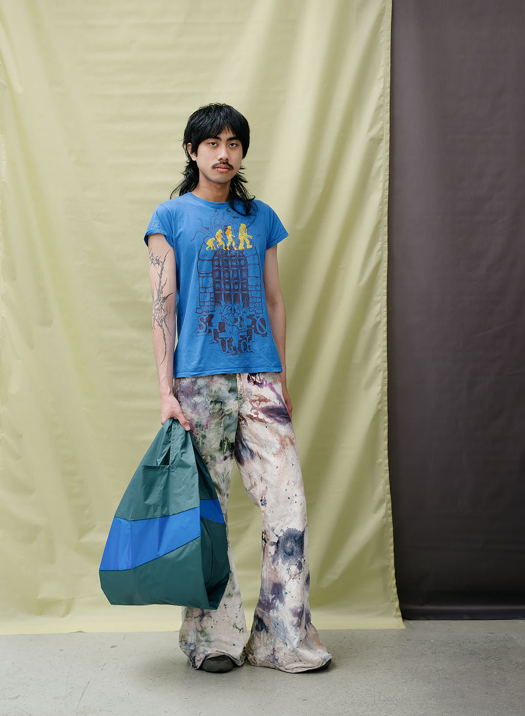 The New Shopping Bag Pine & Blue Large