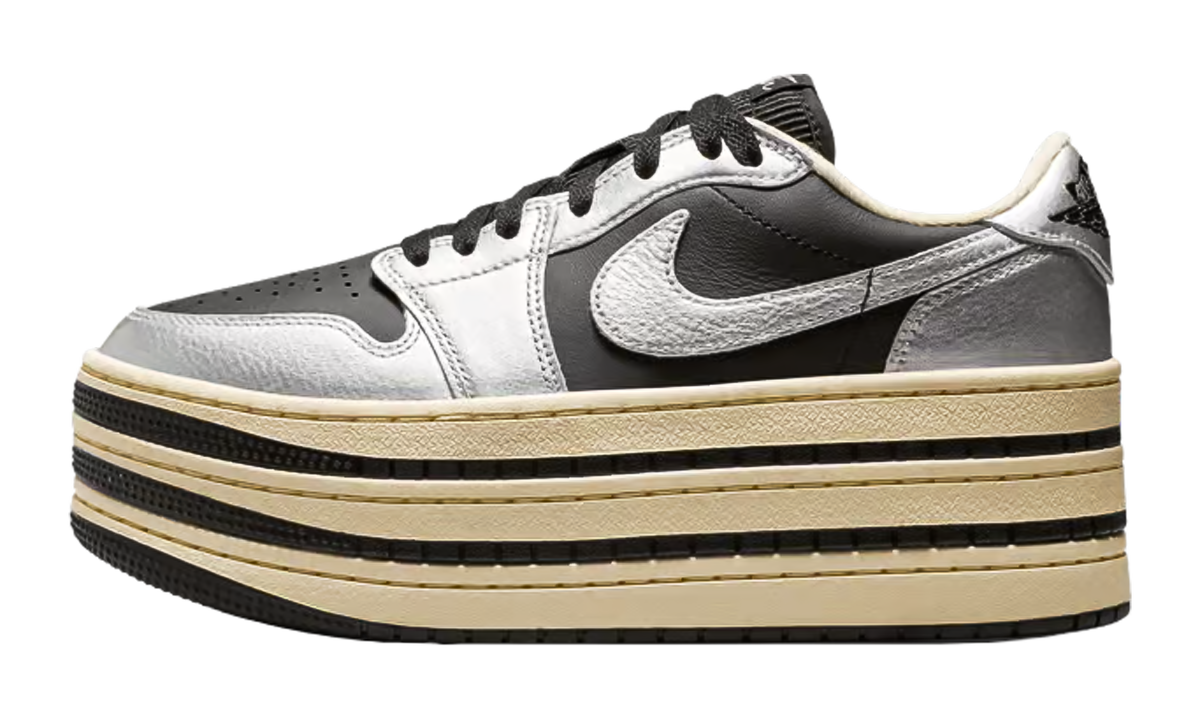Air Jordan 1 Low Triple Stack WMNS "Metallic Silver / Black" HV8288 001
